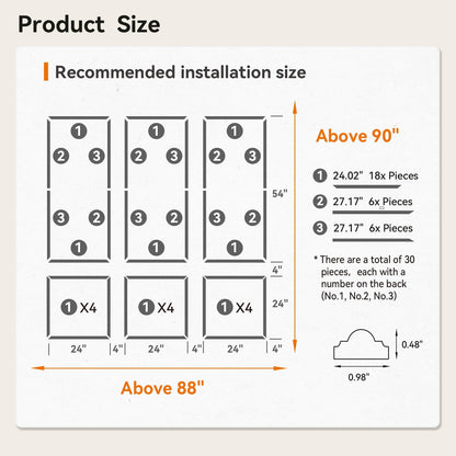 Upick Wall Molding Kit, Pre-Cut Peel and Stick Paintable Wainscoting Panels, Decorative Trim for Accent Walls (24"x54", 6-Frame Set)
