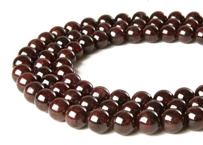 35pcs 10mm Garnet Beads Natural Gemstone Beads Round Loose Beads for Jewelry Making