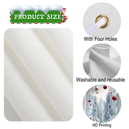 Nuxovilar Snow Scene Door Cover with Red Accents Background Winter Xmas Holiday Wonderland Decorations Party Supplies Hanging Banner for Home, Office, Indoor & Outdoor Use (35x71 Inches)