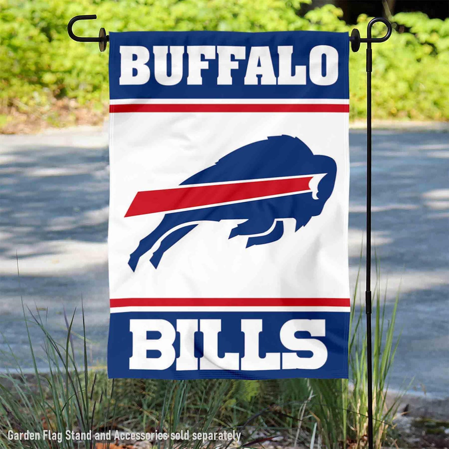 Buffalo Bills White Logo Garden Flag Double Sided Banner