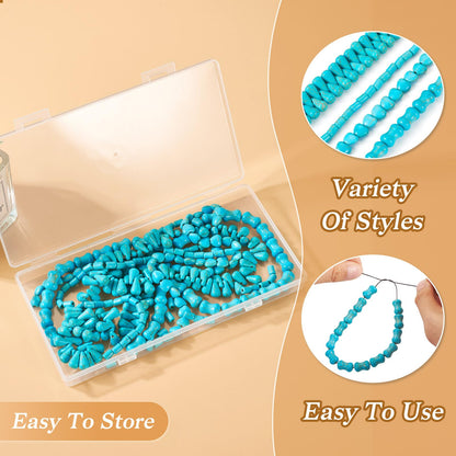 270Pcs Natural Stone Beads Turquoise Gemstone Beads Bone Teardrop Heart Column Turquoise Gemstone Loose Beads for Women Bohemian Earring Bracelet Necklace Jewelry Making