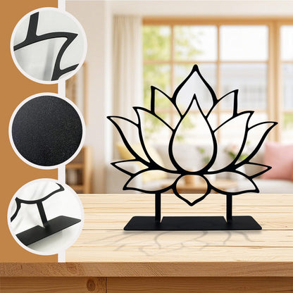 DASIMAT Metal Lotus Flower Tabletop Decor, Lotus Abstract Table Decor, Meditation Accessories, Zen Flower Art, Flower Center Pieces Decoration for Table, Spiritual Gifts