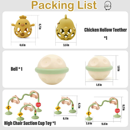 Baby Teething Toy, Silicone Hollow Groundhog Teething Toys, Food Grade Silicone Teething Mitten, Suitable for Babies of Any Age, Yellow