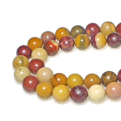 MJDCB Natural Stone Beads Moonkaite Jasper Egg Huangshi Round Loose Beads for Jewelry Making DIY Bracelet Necklace (10mm)
