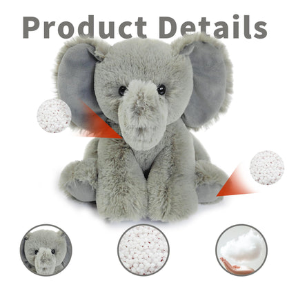 Hideekoog Elephant Stuffed Animal Toys, 8.5 Inch Soft and Cuddly Elephant Plush Animals Toy, Cute and Realistic Animals Gifts for Boys and Girls Toy for Toddlers 1-3
