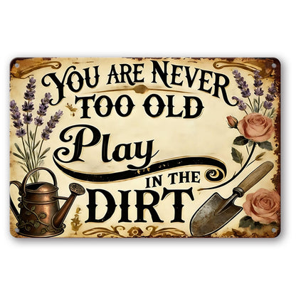 RMMNHLNC Garden Signs for Outside, Funny Metal Signs for Home Garden Patio Yard, Retro Gardening Gifts for Women, 2pc Wall Decor 12" x 8"