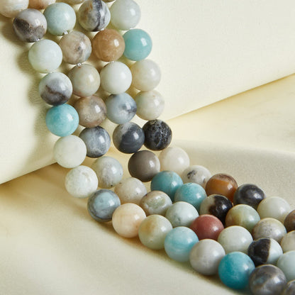 45pcs 8mm Natural Amazonite Beads Gemstone Beads Round Loose Beads for Jewelry Making