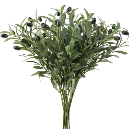 Leftover 6PCS 18Inch Faux Olive Branches for Vase,Artificial Olive Tree Branches,Fake Plants,Greenery Stems,Eucalyptus Stems,Green Leaves for Centerpieces Decoration,Home Decor,Coffee Table Decor