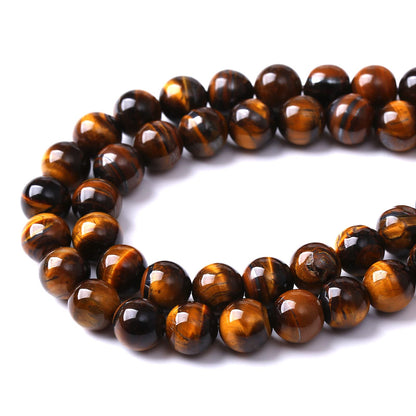 6mm 60pcs Natural Iron Yellow Tiger Eye Stone Beads for Jewelry Making Healing Energy Beads DIY Bracelet Necklace (6mm, Iron Yellow Tiger Eye Stone)