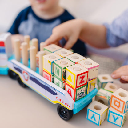 Melissa & Doug PAW Patrol Wooden ABC Block Truck (33 Pieces)