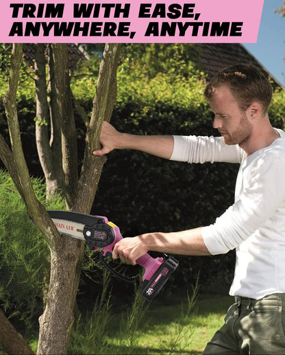Saker Mini Chainsaw|6 Inch Chainsaws[2025 Upgraded]|Mini Cordless Electric Chain Saw|Small Handheld Portable Chain Saws Battery Powered Chain Saw for Tree Trimmer and Garden,Gifts for Men