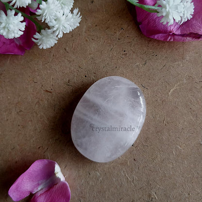 crystalmiracle Rose Quartz Gemstone Single Thumb Stone Metaphysical Gemstone Crystal Healing Reiki Men Women Feng Shui Positive Energy Love Wellness Thumb Stones for Gifts