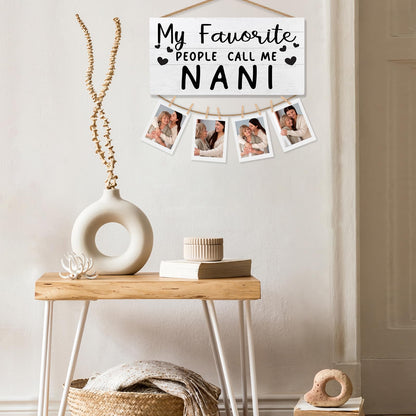 shiviody Nani Picture Frame Photo Holder for Wall, Best Grandma Gifts for Christmas Birthday from Grandkids Granddaughters, Grandmother Gifts Photo Hanging Display Picture Board for Wall Decor