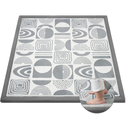 Omedecal 50"×50" Baby Play Mat for Floor & Playpen, 1.2" Thick High-Density Foam Nursery Mat for Tummy Time, Soft Plush Carpet with Non-Slip Bottom for Infant Toddler Baby Crawling & Playing (Grey)