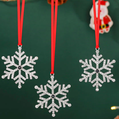 3PCS Metal Snowflake Christmas Hanging Ornaments Set Christmas Tree Ornaments Decorations Xmas Glitter Hanging Ornaments Gifts Birthdays Winter Parties Home Holiday Decor (Snowflake,3)