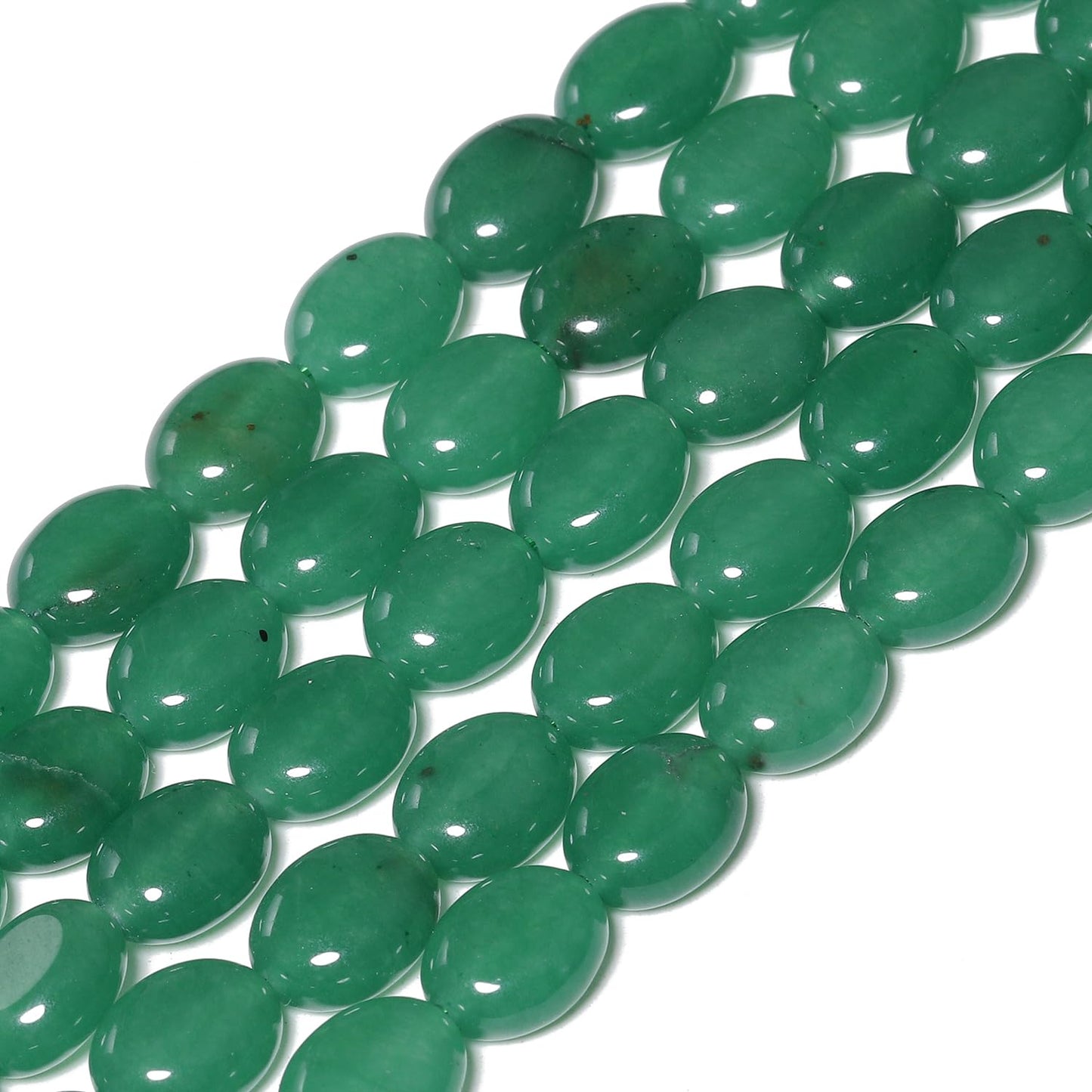 35PCS 8x10mm Natural Dark Green Stone Beads for Jewelry Making, Songxi Oval Cobblestone Shape Loose Gemstone Beads for DIY Bracelet Necklace Making Supplies with Energy Healing Chakra Power