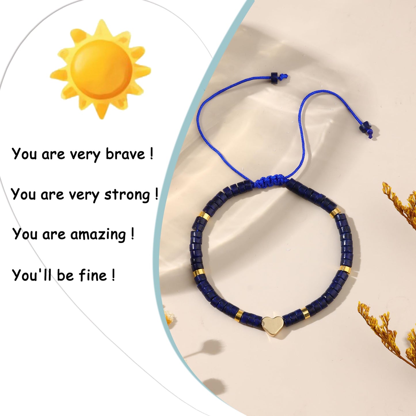Svovin Inspirational Gifts Bracelets for Women, Healing Natural Stone Bracelets (Lapis Lazuli)
