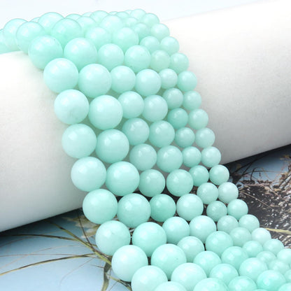 Siomia 60pcs 6mm Natural Amazonite Gemstone Beads Energy Healing Crystal Round Loose Stone Beads for Jewelry Making, DIY Bracelets Necklaces