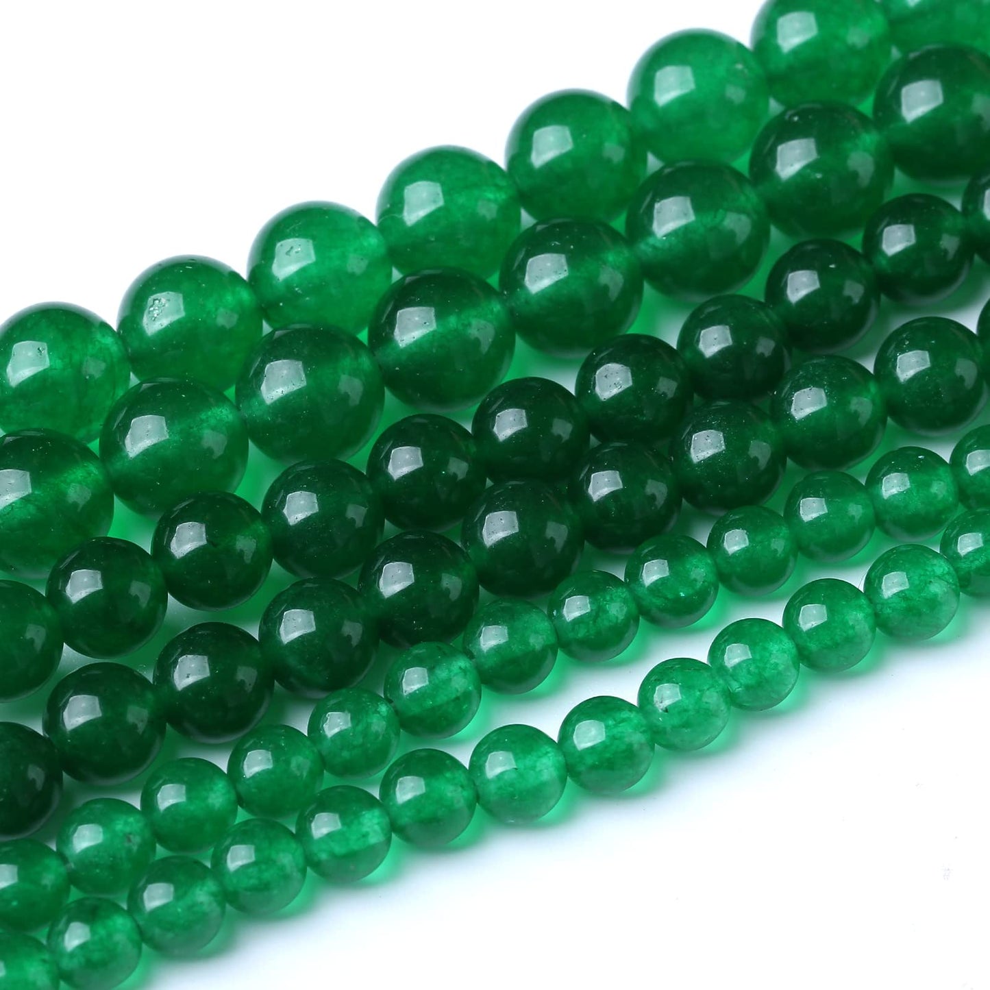 45PCS 8MM Natural Green Chalcedony Stone Beads Energy Healing Beads for DIY Jewelry Bracelet Necklace Making for Jewelry Making15Inch