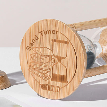 SuLiao Wooden Sand Timer 1 Minute Hourglass, Beech Sand Clock, Small Black Sand Watch 1 Min, Reloj De Arenai Hour Glass Sandglass for Home Office Wedding Decorative Game Classroom