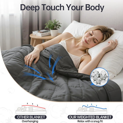 HCOIW Weighted Blankets for Adults - 20lbs,60” x 80”Queen Size Heavy Blanket for Sleeping, Machine Washable, Soft and Breathable Cooling Blanket with Premium Glass Bead,All-Season