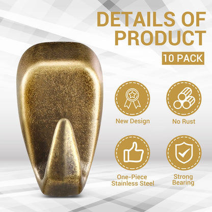 LEIFIDE Cubicle Hooks Fabric Panel Wall Hooks Cubicle Clips Picture Hangers for 40 Lbs Office Home Kitchen Room Board Hanging Supplies(Bronze,10 Pieces)