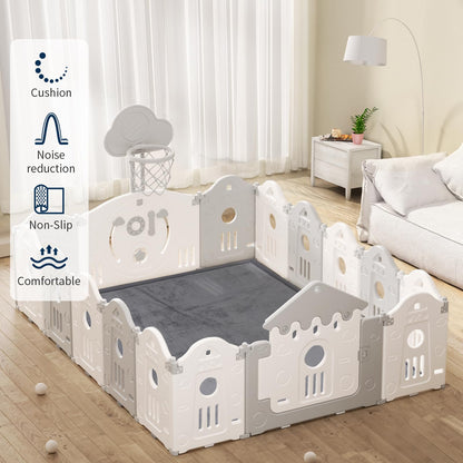 ACOMOPACK Baby Play Mat for Floor 1.3" Thick Memory Foam Play Mat 71"×79" Tummy Time Crawling with Non-Slip Bottom for Living Room,Nursery,Soft Velvet Playpen Mats for Kids,Infants（Dark Grey）