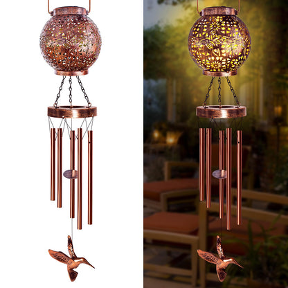YHmall Wind Chimes for Outside, Windchimes Outdoors Hummingbird Gifts for Mom Women Grandma, Hanging Solar Lantern Solar Wind Chimes for Outside Patio Yard Garden Decor