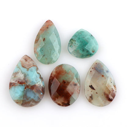 CRYSTALINES 5pcs, Natural Aquaprase Gemstone, Bulk Briolette Cut Stone, DIY Jewelry Making, Wholesale Loose Supply, Chakra Healing Crystal, Wire Wrapping, Gem Collection, AAA Grade