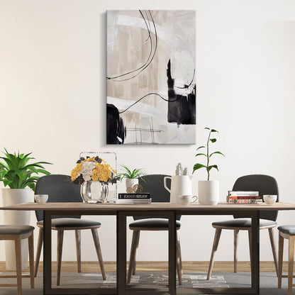 Creoate Abstract Canvas Wall Art, Hand Painted Textured Painting Artwork for Living room, Bedroom 31.5x47.2 Inch