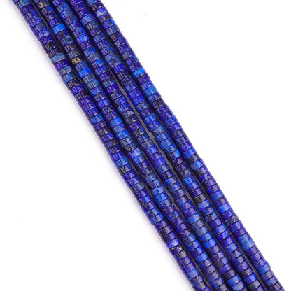 BEADIA Natural Lapis Lazuli Spacer Beads Caps Loose Semi Gemstone for Beading Jewelry Making 6mmx3mm 38cm