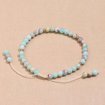 Softones 6mm Natural Stone Anklet for Women Gemstone Ankle Bracelets for Women Healing Energy Crystal Anklets Adjustable(8.5-10 Inches)
