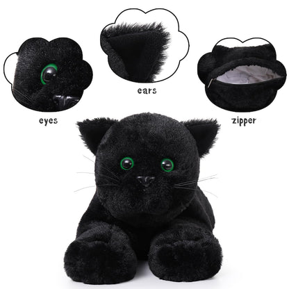 MaoGoLan 5Pcs Black Cat Plush with 4 Babies Inside - 20" Big Black Cat Stuffed Animals - Realistic and Soft Halloween Plushies Gift for Cat Lover,Women,Girls,Kids
