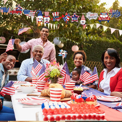 12pcs 4th of July Ornaments for Tree with Ropes Patriotic USA Flag Hanging Decorations Independence Day Wooden Hanging Decor Red White Blue Patriotic Christmas Tree for Summer Party Home Supplies