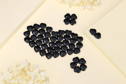 YATOJUZI 20PCS Black Obsidian Heart Healing Crystals Natural Black Obsidian Crystal Set Black Love Stones Polished Stone Bulk Wholesale Mini Pocket Gemstones Reiki Energy Gifts for Women
