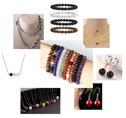 Natural Stone Beads 100pcs 8mm Black Stripe Rhodonite Round Real Stone Beading Loose Gemstone Hole 1mm DIY Charm Beads for Bracelet Necklace Earrings Jewelry Making (Black Stripe Rhodochrosite, 8mm)