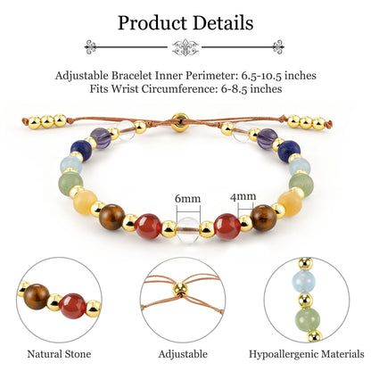 SmileBelle Chakra Protection Bracelets for Women, Crystals and Healing Stones as Healing Crystal Bracelet Beaded Bracelets as Stress Relief Gifts Inspirational Bracelet as Inspirational Gifts