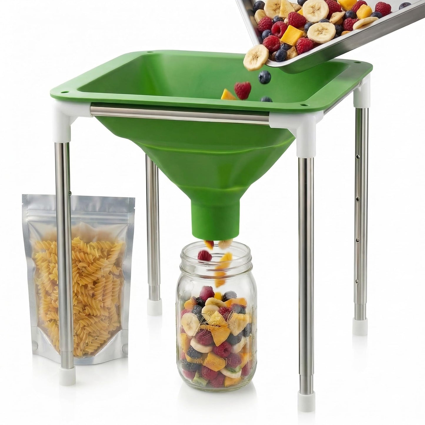 Harvest Right Freeze Dryer Funnel, Collapsible with Stand, Extra Wide Mouth Food Grade Silicone, Mess-Free Food Transfer, Fits All Freeze Dryer Trays