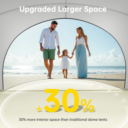 Raynesys Beach Tent Sun Shelter, Beach Shade Tent with UPF50+ UV Protection, Sun Shelter for 1-3 Person, Beaches Shade with 2 Zippered Doors, Portable Tents for Camping Fishing, Beige