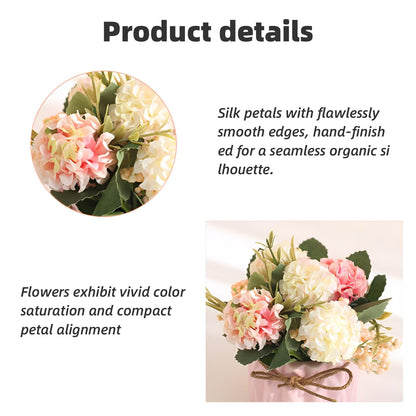 YACVRLT 2 PCS Mini Hygrangea Artificial Flowers in Vase, Small Centerpiece Table Decorations - Fake Plant in Vase, Faux Hydrangea Flower Decor for Home, Wedding, Office and Party