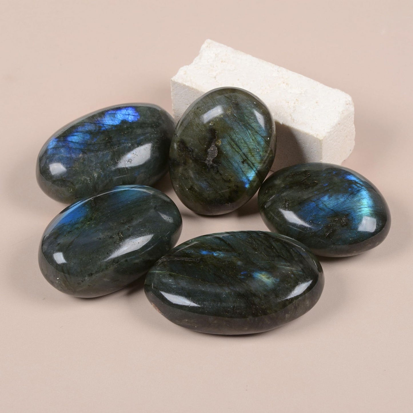 Justinstones 1LB Labradorite Tumbled Polished Natural Crystal Healing Pocket Stones Rock Collection