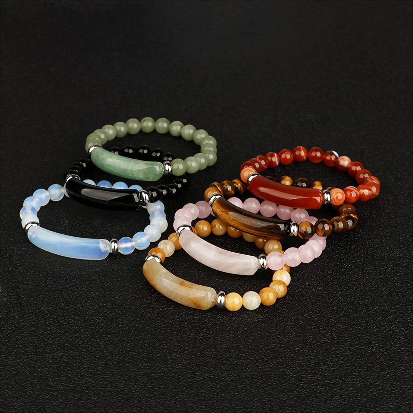 QLYOVWE Link Pheromone Bracelet for Women Pink Love Rose Quartz Pheromone Bracelet 8mm Healing Crystal Beads Stretch Bracelet Handmade Good Luck Energy Chakra Stone Beaded Bangle Bracelet (Yellow)