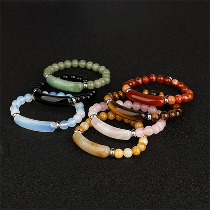 QLYOVWE Link Pheromone Bracelet for Women Pink Love Rose Quartz Pheromone Bracelet 8mm Healing Crystal Beads Stretch Bracelet Handmade Good Luck Energy Chakra Stone Beaded Bangle Bracelet (Yellow)