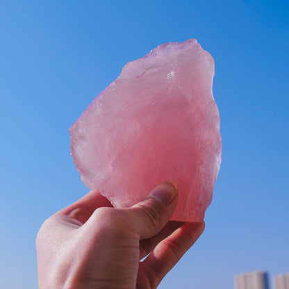 Apengshi 1pcs Rose Quartz Raw Crystal 0.22-0.33lb Natural Crystal Healing Stones Rough Crystal Gemstones for Tumbling, Polishing, Home Decoration, Fish Tank Decoration DIY, Wicca Therapy