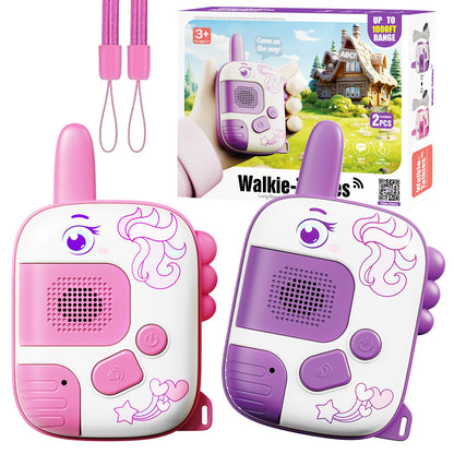 Walkie Talkies for Kids Ages 3-9 - 2 Pack Outdoor Adventure Toys with 1000ft Range,Unicorn Toys Birthday Gifts for 4 5 6 7 8 Year Old Girls Easter Gifts