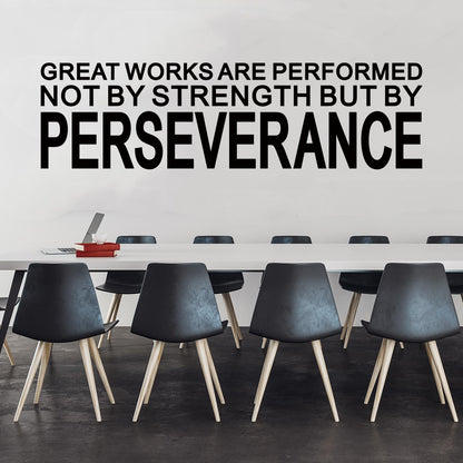 Motivational Quotes Wall Stickers for Office: Classroom Inspirational Positive Vinyl Art Wall Decals for School Bedroom - Great Works are Performed 25" X 7"
