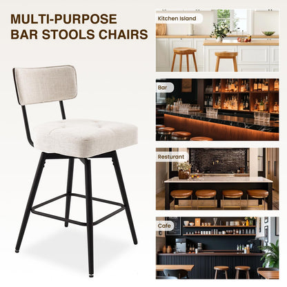 kinmars Bar Stools Set of 4, Counter Height Bar Stools, Modern Counter Stools with Metal Legs, for Kitchen Island Dining Room Bar