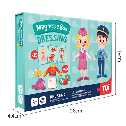 Toi Kids Magnet Toys Magnetic Jigsaw Puzzle Boxes with Game Board for Kids Ages 3-8, Preschool Tabletop Toy for Toddlers, Portable Travel Game, Dressing
