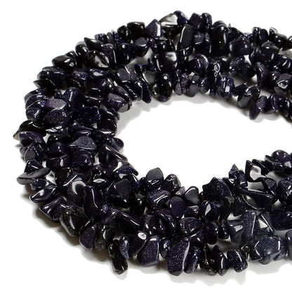 PLTbeads 7-8mm Natural Blue Sandstone Gemstone Chips Beads Healing Crystals Waist Bracelets Necklace Kit Irregular Stone DIY Crafts Design Jewelry Making