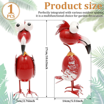 bigjvbfv Metal Decor Yard Art, Cute Outside Garden Decoration for Home, Rust Resistant Weatherproof Outdoor Garden Statues for Patio, Lawn, Multi Scene Ornamentation (Red)